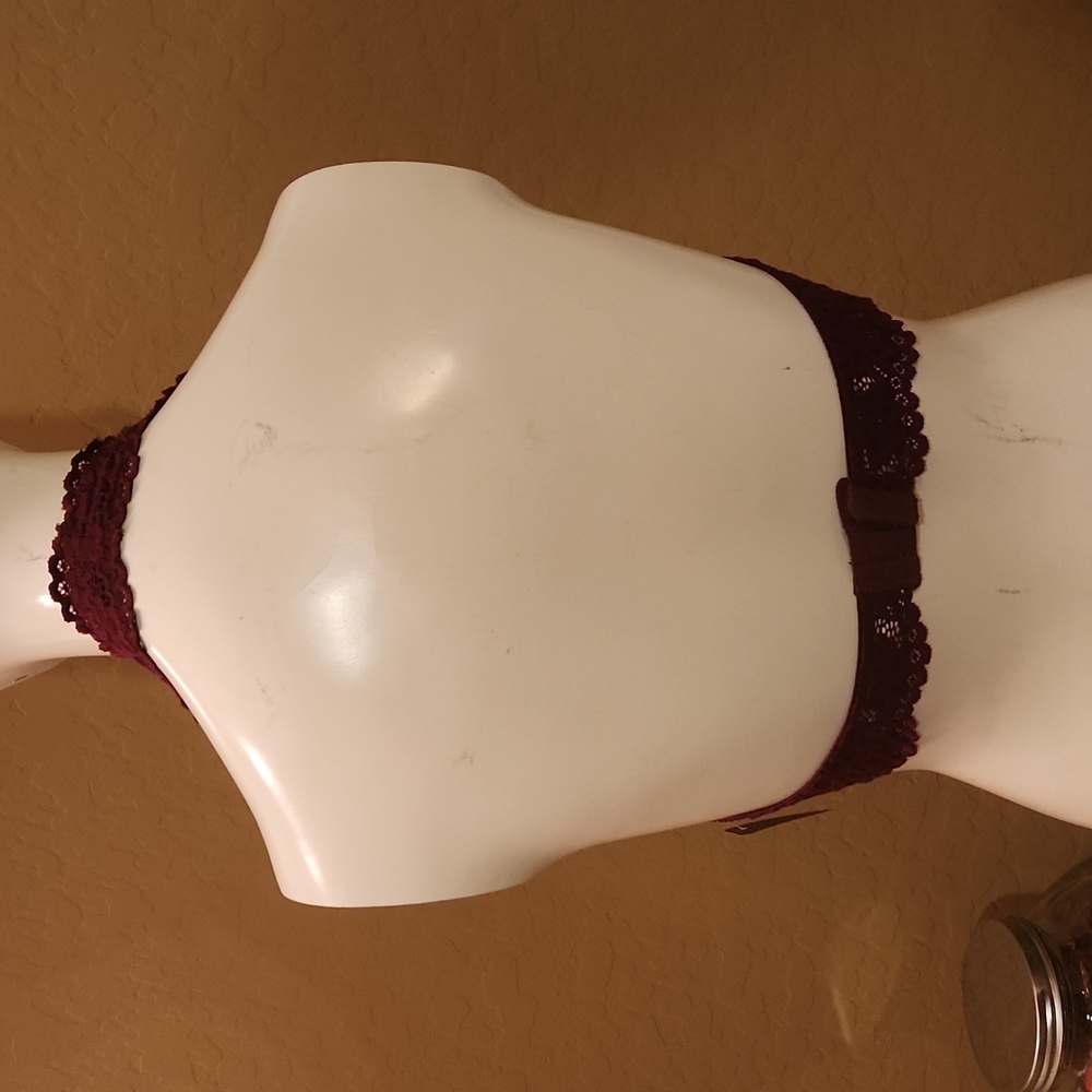 Xhilaration Maroon Halter Bralette (0686) - Picture 2 of 5